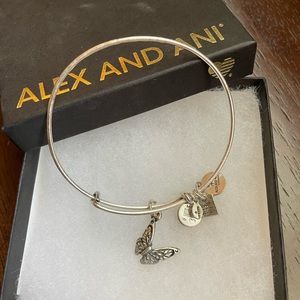 Alex and Ani Silver Butterfly Bangle Bracelet